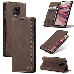 Etui en PU auto-absorbé café pour votre Xiaomi Redmi Note 9 Pro/Note 9 Pro Max/Note 9S