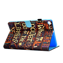 Acheter Etui en PU impression de motifs avec des fentes pour cartes livre pour votre Samsung Galaxy Tab A 10.1(2019) T510/T515