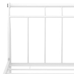 Maison Chic Lit adulte - Lit simple Cadre de lit,Structure du lit Contemporain Blanc Métal 160x200 cm -MN26280 pas cher