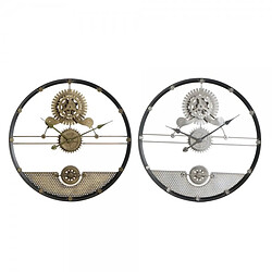 Look & Feel Horloge Murale DKD Home Decor Argenté Doré Fer Engrenage (2 pcs) (60 x 5 x 60 cm)