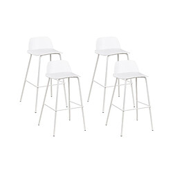 Beliani Tabouret de bar Blanc MORA