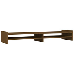 vidaXL Support de moniteur Marron miel 100x27x15 cm Bois de pin solide