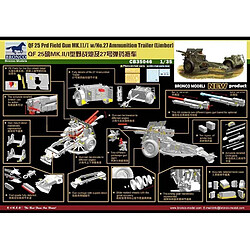 Bronco Models Maquette Canon Qf 25 Pdr Field Gun Mk. Ii/i With No. 27 Ammunition Limber (trailer)