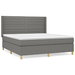 Maison Chic Lit Adulte - Lit simple Lit à sommier tapissier avec matelas moelleux - Meuble de Chambre - Gris foncé 180x200cm Tissu -MN87179