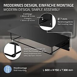 Avis ML-Design 4x Portemanteau mural avec étagère barre de penderie porte-chapeaux métal noir