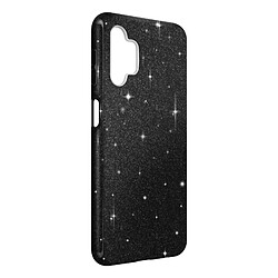 Avizar Coque Samsung Galaxy A13 4G Paillette Feuille Amovible Semi-rigide noir