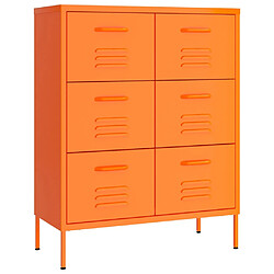 vidaXL Armoire à tiroirs Orange 80x35x101,5 cm Acier