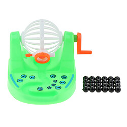 Mini Bingo Cage and Balls Set Jeu de Loterie Machine Interactive Jouet Vert