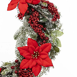 Couronne de Noël Poinsettia Soir 50cm Rouge