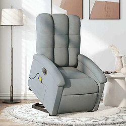 Maison Chic Fauteuil Relax pour salon, Fauteuil inclinable de massage électrique Gris clair Tissu -GKD87173