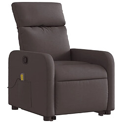 Avis vidaXL Fauteuil inclinable de massage Marron foncé Tissu