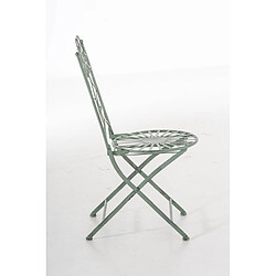 Avis Decoshop26 Chaise de jardin terrasse balcon design rustique en fer forgé vert vieilli 10_0003008