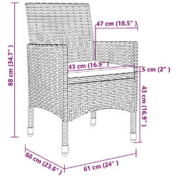 Avis vidaXL Ensemble à manger d'extérieur 7 pcs coussins Résine tressée