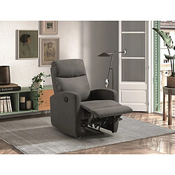 Pegane Fauteuil relax électrique en tissu waterproof couleur Gris foncé - Longueur 66 x Profondeur 88 x Hauteur 103 cm pas cher