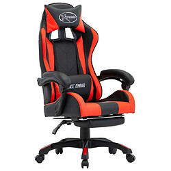 Maison Chic Fauteuil de jeux vidéo avec repose-pied,Fauteuil Gamer du Bureau Rouge et noir Similicuir -MN41226