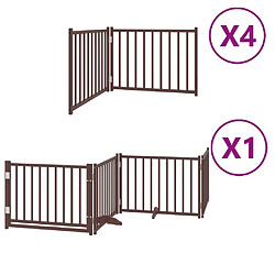 vidaXL Barrière pour chien porte pliable 12 panneaux bois de peuplier