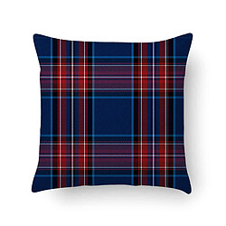 Alter Coussin avec impression numérique, 100% Made in Italy, Coussin de canapé décoratif, amovible et lavable, modèle Tartan - Lilas, cm 40x40x5