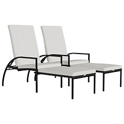 vidaXL Chaises longues avec repose-pied 2 pcs Résine tressée Marron