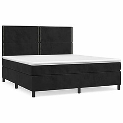 Maison Chic Lit Adulte - Lit simple Lit à sommier tapissier avec matelas moelleux - Meuble de Chambre - Noir 180x200 cm Velours -MN75432