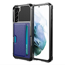 Coque en TPU + PU antichoc avec béquille bleu pour votre Samsung Galaxy S22 5G