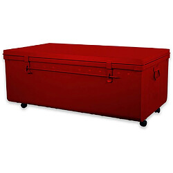 Pierre HENRY Table basse en acier sur roulettes Habitat 90 cm rouge.