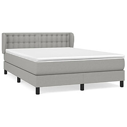 Maison Chic Lit Adulte - Lit simple Lit à sommier tapissier avec matelas moelleux - Meuble de Chambre - Gris clair 140x200cm Tissu -MN39069