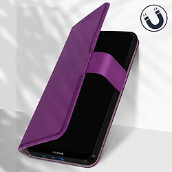 Avizar Housse Nokia 1.4 Aspect Grainé Clapet Portefeuille Stand Vidéo Violet pas cher