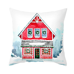 P135 4PCS 45 * 45cm Christmas House Modèle Taie d'oreiller Maison de vacances Décoration Couverture Canapé Coussin Coussin Chambre à la chambre à coucher