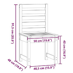 vidaXL Chaises de jardin lot de 2 blanc 50x48x91,5 cm bois massif pin pas cher