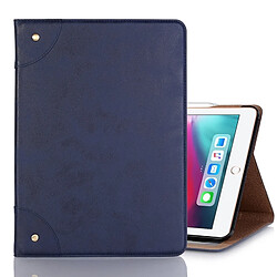 Wewoo Housse Étui Coque en cuir PU à rabat horizontal de style rétro pour iPad Pro12,9 pouces 2018avec support et emplacements cartes et porte-monnaie bleu marine