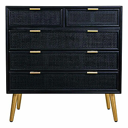 Avis Commode Alexandra House Living Noir Doré Bois MDF