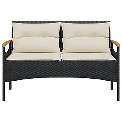 Avis vidaXL Salon de jardin 4 pcs avec coussins noir résine tressée