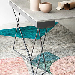 Acheter Inside 75 Table console extensible EXCEL pieds métal ardoise plateau gris béton largeur 120cm