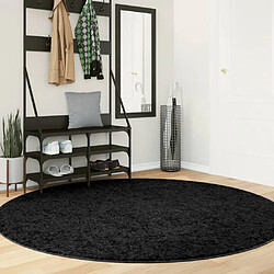 vidaXL Tapis shaggy PAMPLONA poils longs moderne noir Ø 200 cm