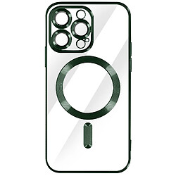 Avizar Coque MagSafe pour iPhone 14 Pro Max Silicone Protection Caméra Chromé Vert