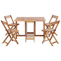 Beliani Tables avec chaises FRASSINE Bois Bois clair