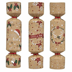 Lot de 6 Crackers de Noël Déco Kraft 21cm Naturel