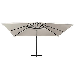 vidaXL Parasol de jardin en porte-à-faux lumières LED mât en aluminium