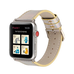 Acheter Wewoo Bande de montre-bracelet en cuir véritable de la série Fashion Laser pour Apple Watch séries 3 & 2 & 1 38mm jaune