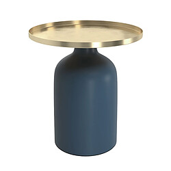 Rendez Vous Deco Table d'appoint Lyne bleu et doré D45 cm