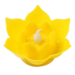 Eau flottante de lampe de lotus de LED souhaitant le jaune clair de bougie artificielle