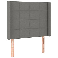 Maison Chic Tête de lit scandinave avec oreilles,meuble de chambre Gris foncé 93x16x118/128 cm Tissu -MN20509