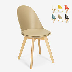 Ahd Amazing Home Design Chaise de cuisine et salle à manger avec coussin design scandinave en bois Bib Nordica