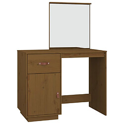 Helloshop26 Coiffeuse table de maquillage design meuble mobilier de chambre marron miel 95 x 50 x 134 cm bois de pin massif 02_0006332