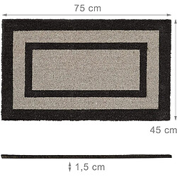 Helloshop26 Paillasson tapis de sol porte d’entrée essuie-pieds long fibres de coco tapis gris 13_0001876_2/2