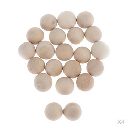 40 Pièces Boules Pleines en Bois, Diamètre 30 mm, Billes en Bois de Hêtre Non Traité, Non Percée