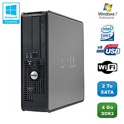 PC DELL Optiplex 780 Sff Core 2 Duo E7500 2,93Ghz 4Go DDR3 2To WIFI Win 7 Pro - Occasion