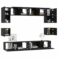 Acheter Maison Chic Ensemble de meubles TV 8 pcs | Banc TV Moderne pour salon | Meuble de Rangement - Noir Bois d'ingénierie -MN81238