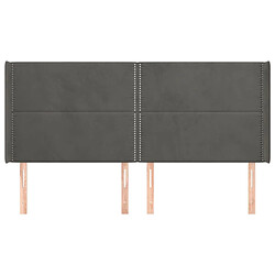 Avis Maison Chic Tête de lit scandinave avec oreilles,meuble de chambre Gris foncé 183x16x118/128 cm Velours -MN37603