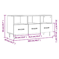 vidaXL Meuble TV chêne fumé 102x36x50 cm bois d'ingénierie pas cher